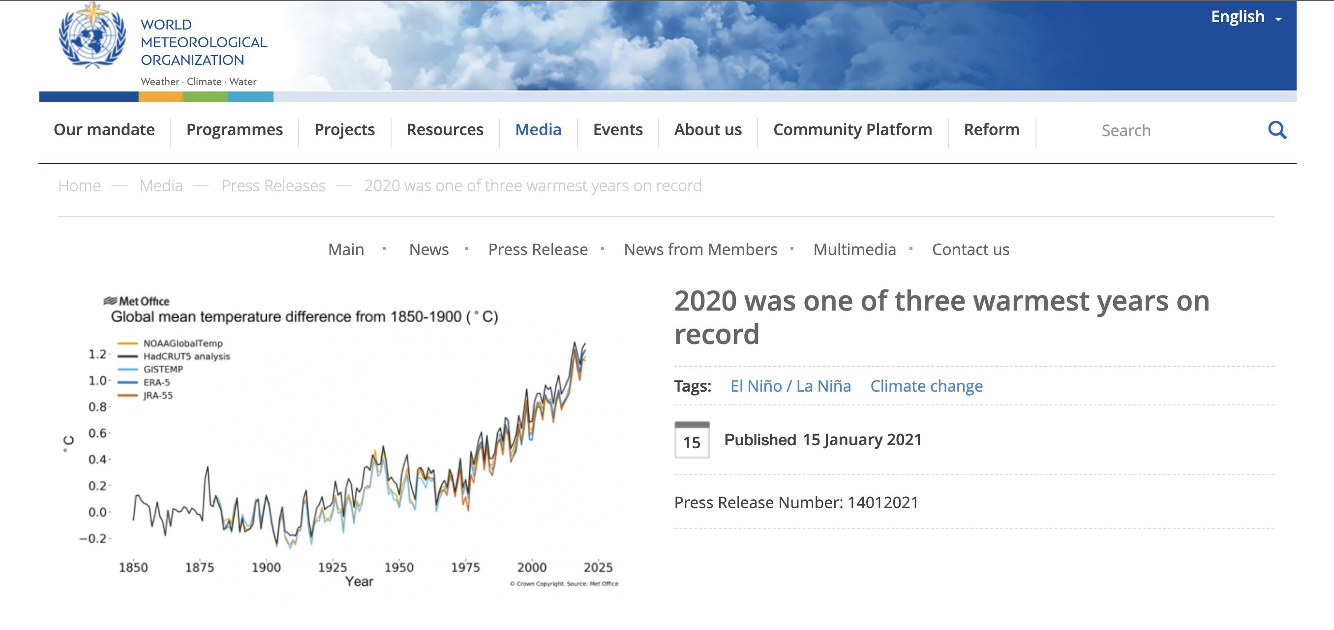 2020 Was One of Three Warmest Years on Record
