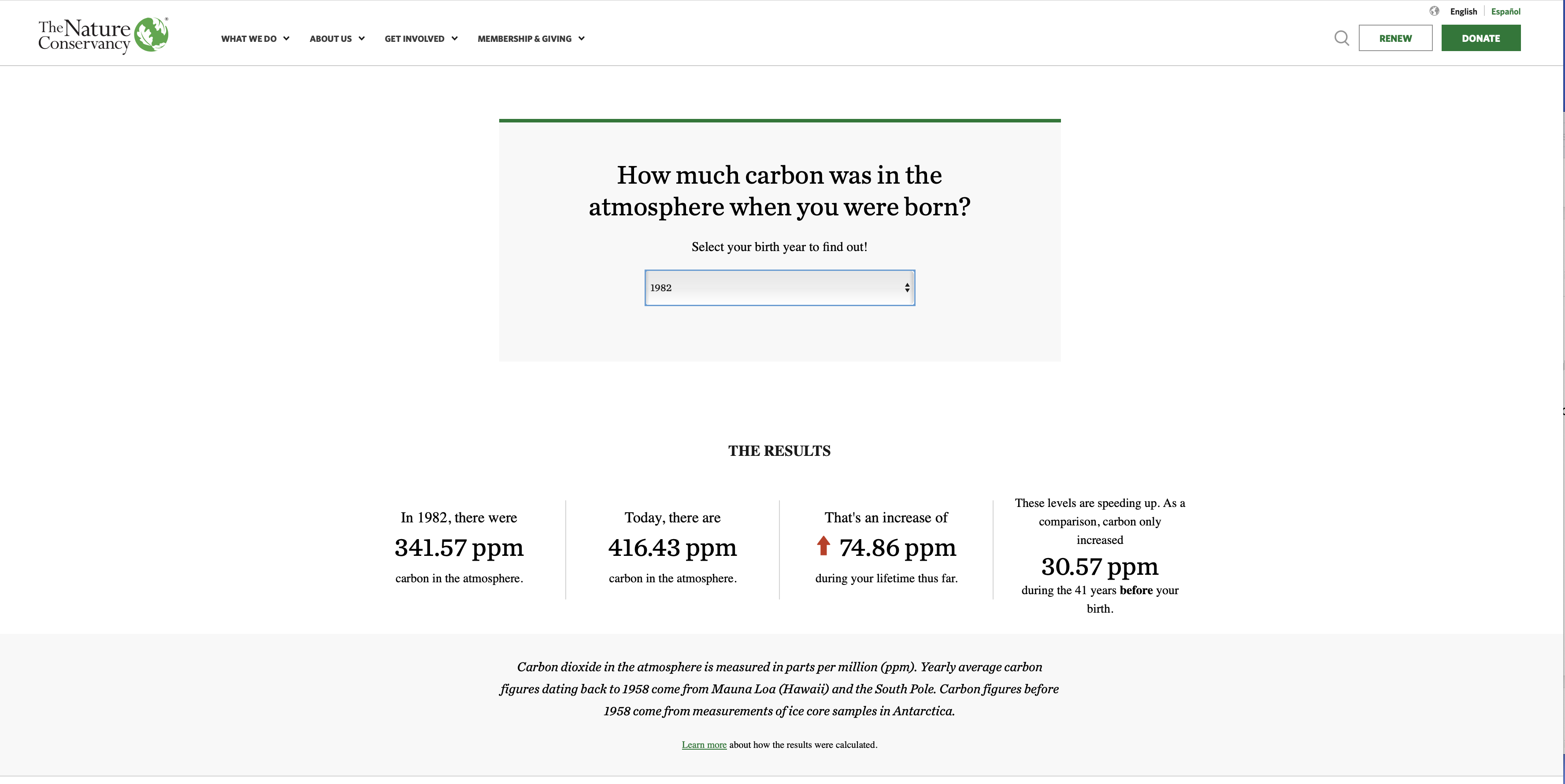 How Much Carbon was in the Atmosphere When you Were Born?
