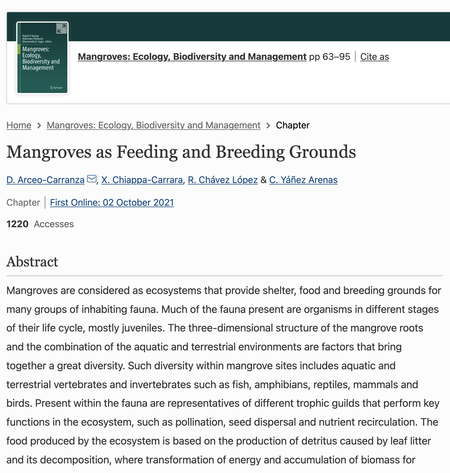Mangroves as Feeding and Breeding Grounds